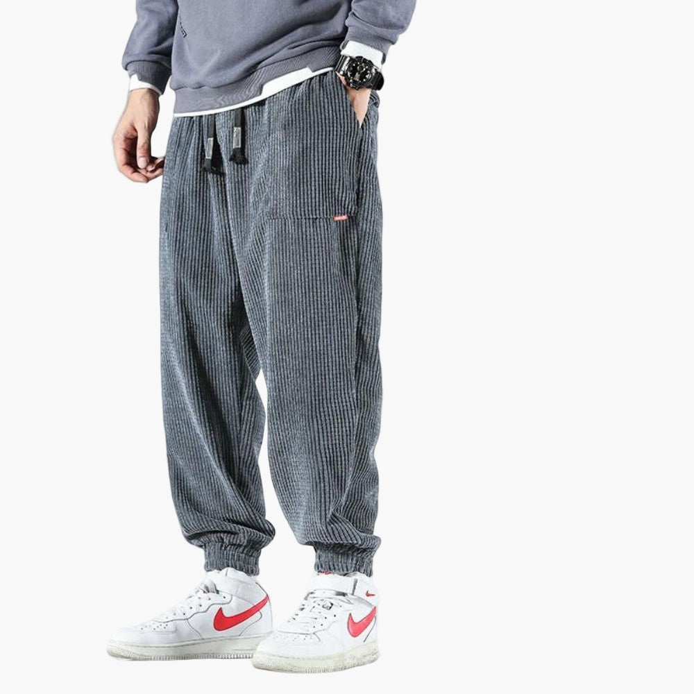Heren Comfortabele Corduroy Joggingbroek Relaxed Fit voor Vrije Tijd en Sport