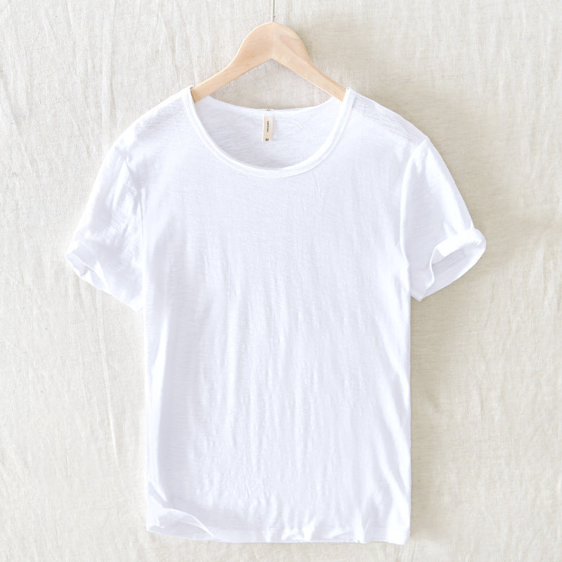 Tim – Ademend Kortemouwen T-shirt in Effen Kleur