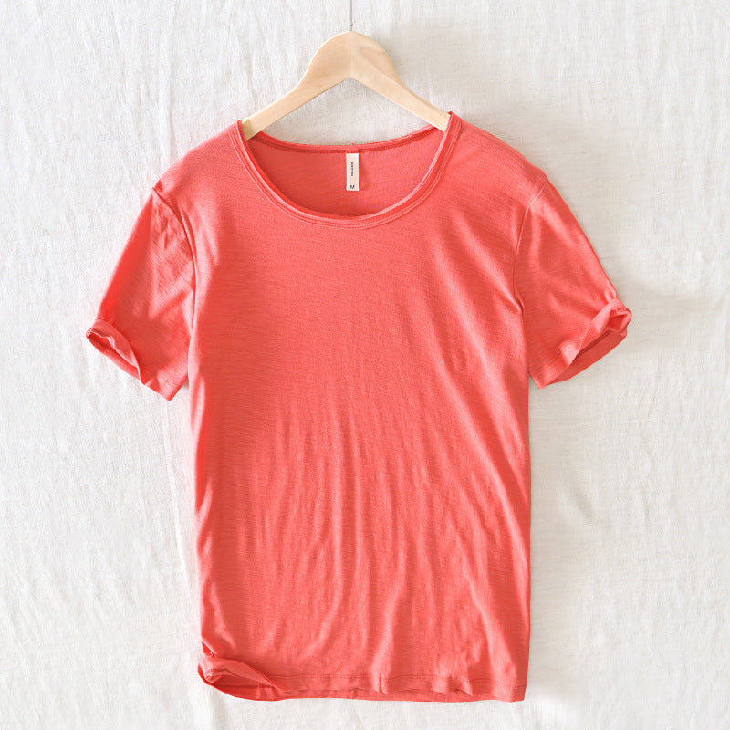 Tim – Ademend Kortemouwen T-shirt in Effen Kleur