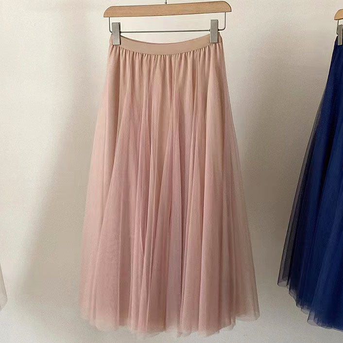 Charlotte – Geplooide Mesh Rok met Grote Swing