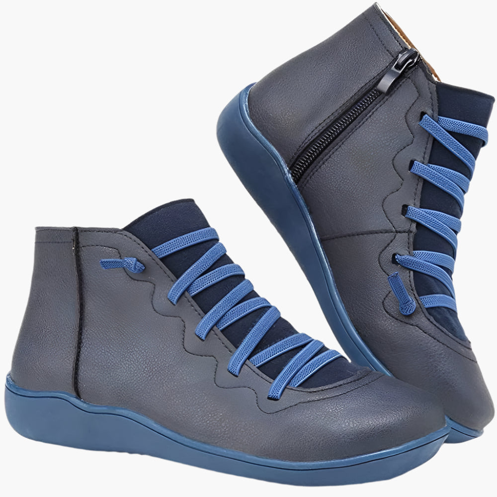 Dames Ortho Comfort Enkelboots – Stijlvolle Orthopedische Veterschoenen voor Dagelijks Gebruik
