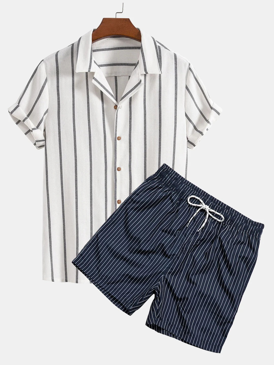 Heren Zomerset – Trendy Abstract Overhemd en Korte Broek – Casual Stijl voor Vakantie en Vrije Tijd