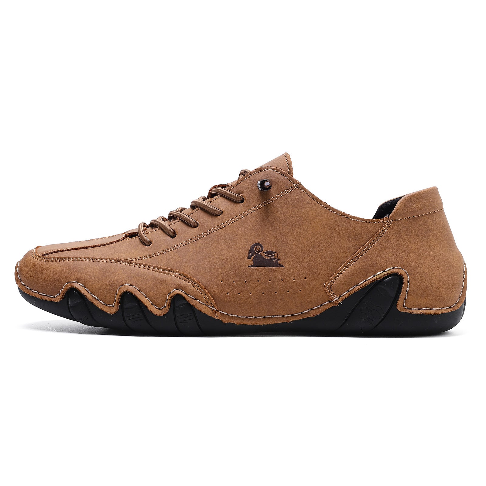 Heren Casual Leren Sneakers – Comfortabele Lage Vrijetijdsschoenen met Platte Zool