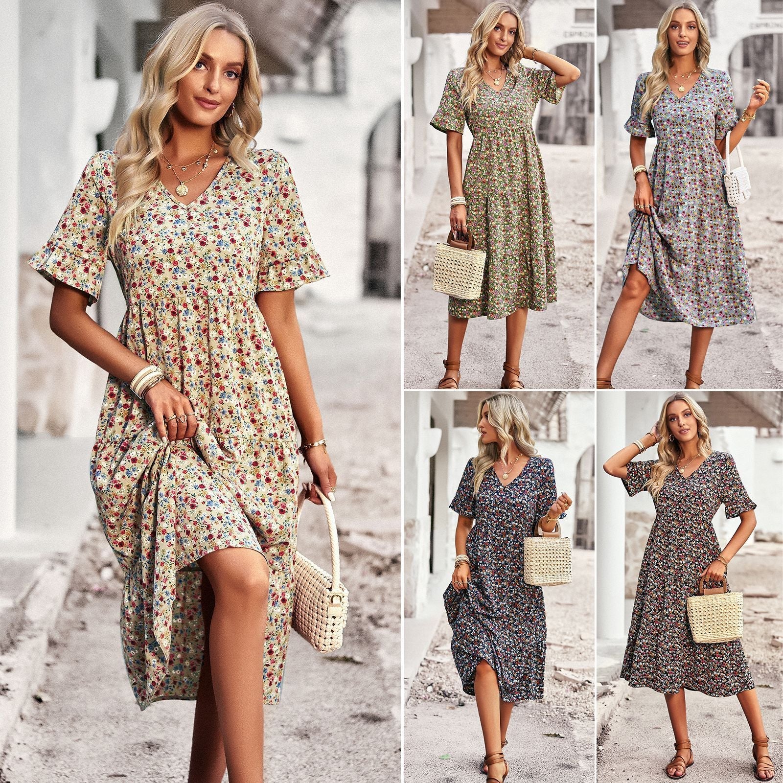 Stephanie – Elegante V-hals Jurk voor Vrouwen