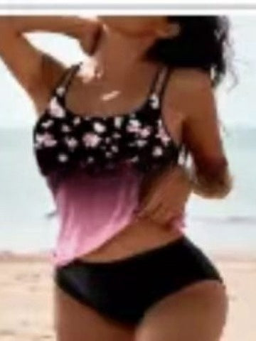 Dames tankini-set met etnisch patroon voor strand en zwembad
