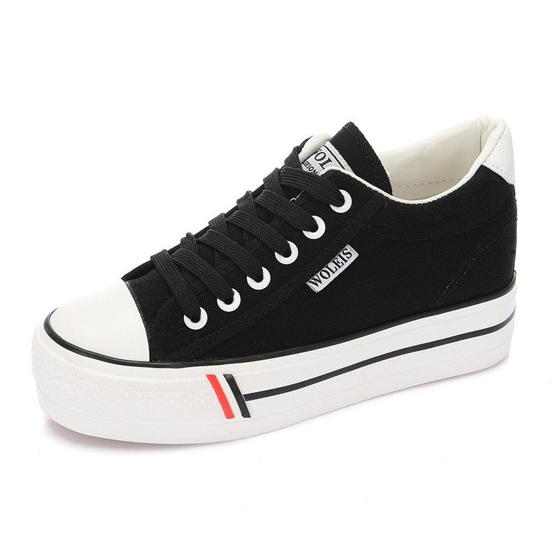 Abigail – Canvas Plateau Sneakers in Wit