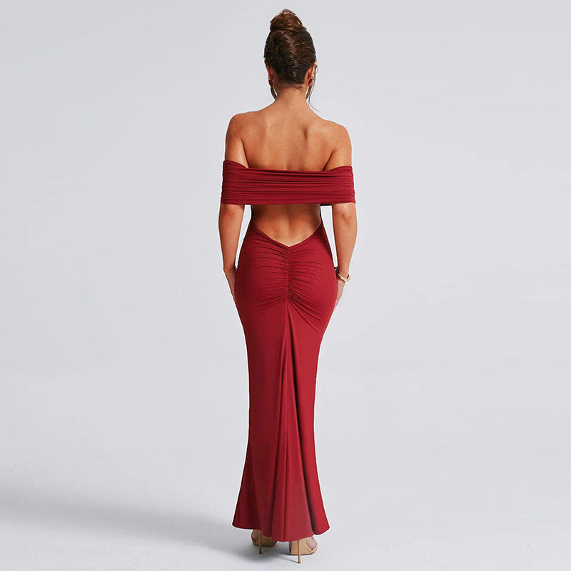 Julie – Sexy Rugloze Off-Shoulder Jurk