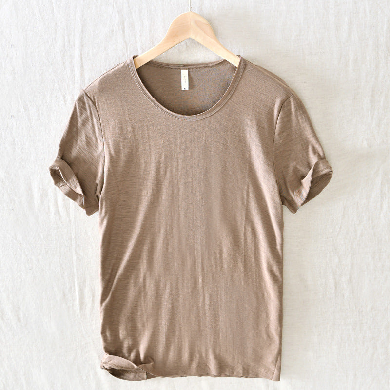 Tim – Ademend Kortemouwen T-shirt in Effen Kleur