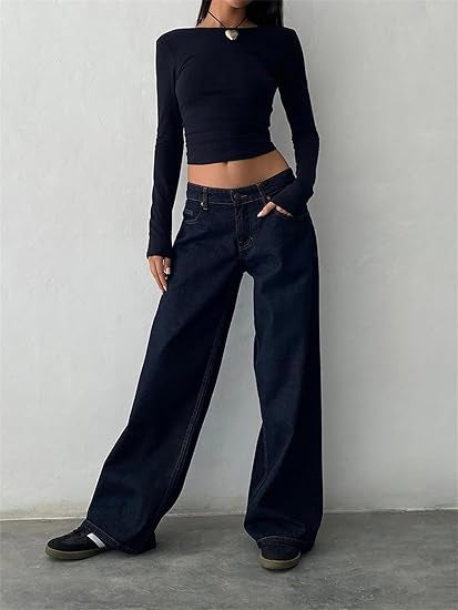 Vanessa – Brede Denim Broek met Vrouwelijke Snit