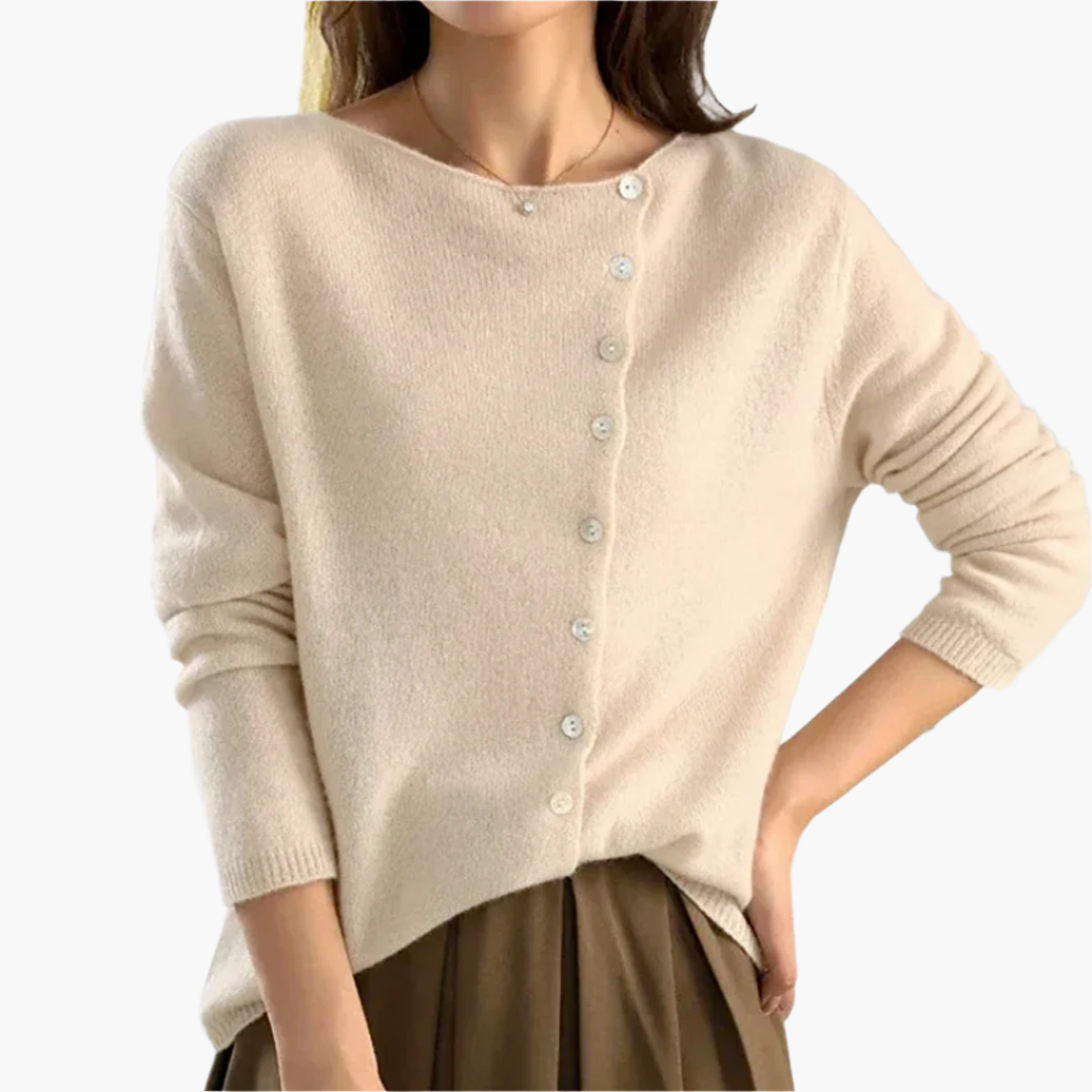 Dames Casual Cardigan met Asymmetrische Knoopsluiting – Comfortabele Stijl voor Elke Gelegenheid