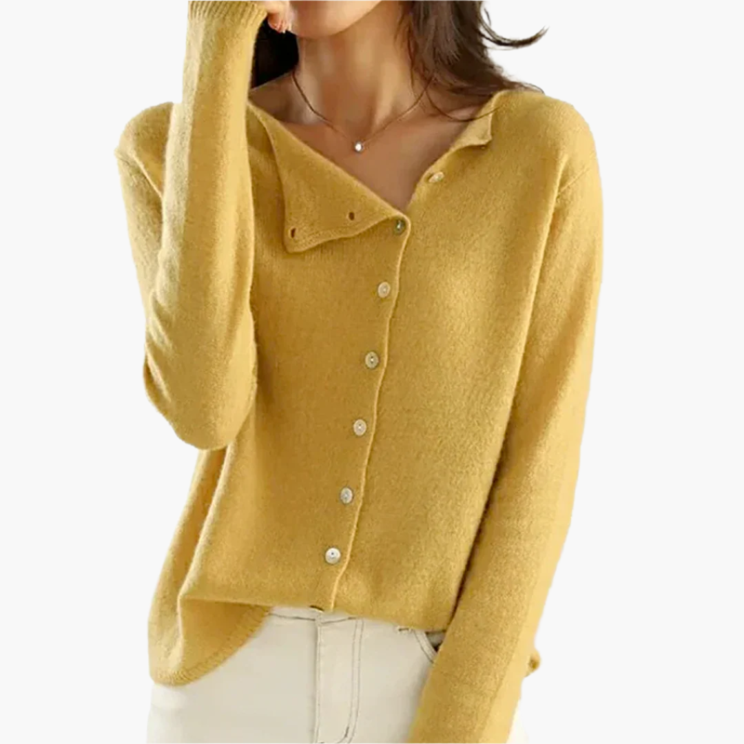 Dames Casual Cardigan met Asymmetrische Knoopsluiting – Comfortabele Stijl voor Elke Gelegenheid