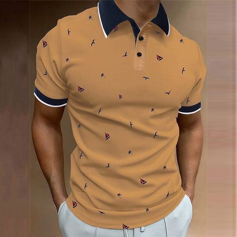 Neville – Korte Mouw Streetstijl Overhemd met Zeilbootprint