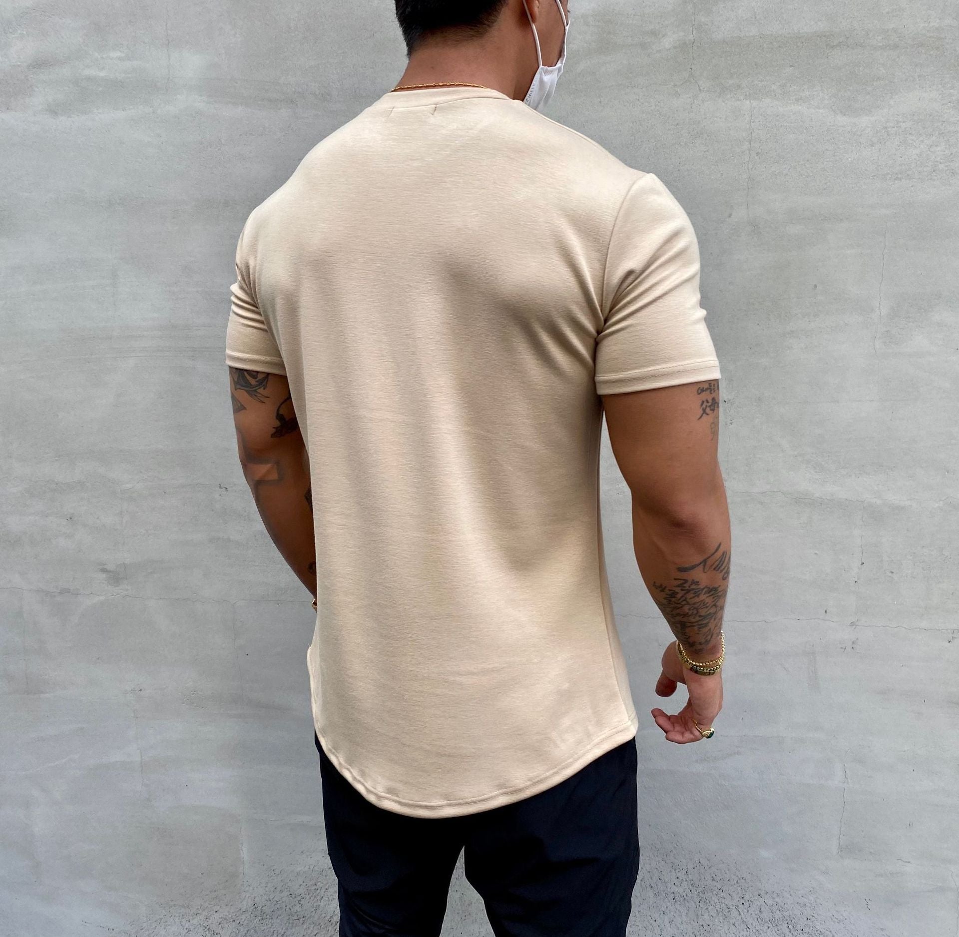 Steven – American Slim Fit Muscle T-shirt met Ronde Hem en Korte Mouwen