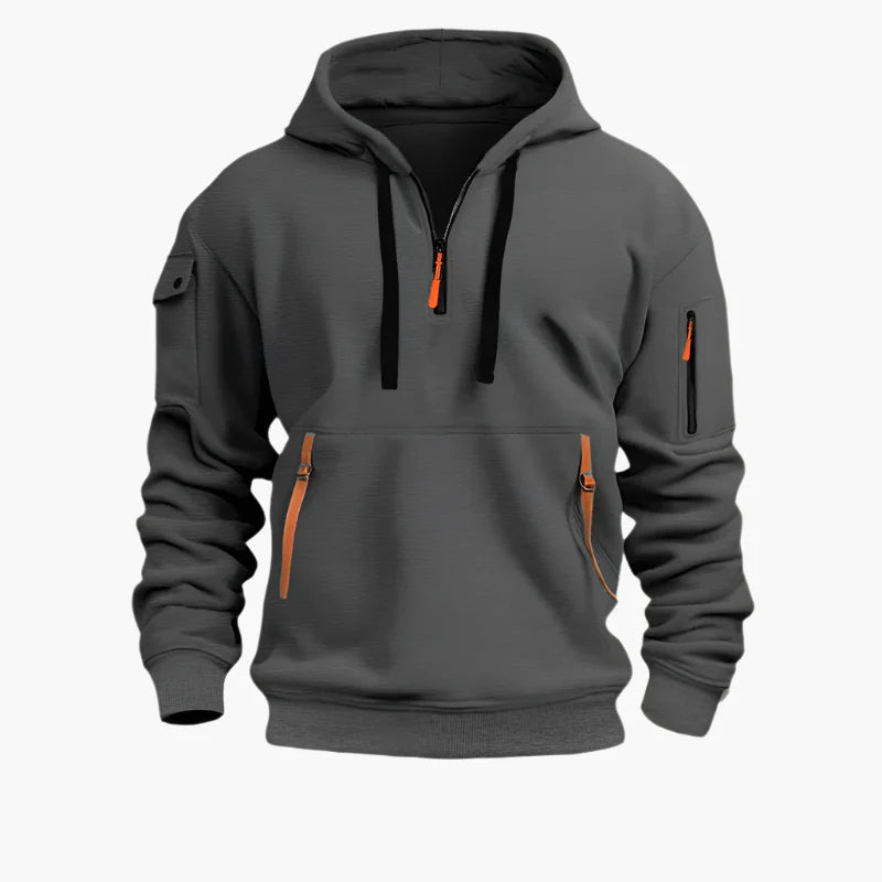 Heren Hoodie met Capuchon en Functionele Zakken – Sportieve Outdoor Stijl