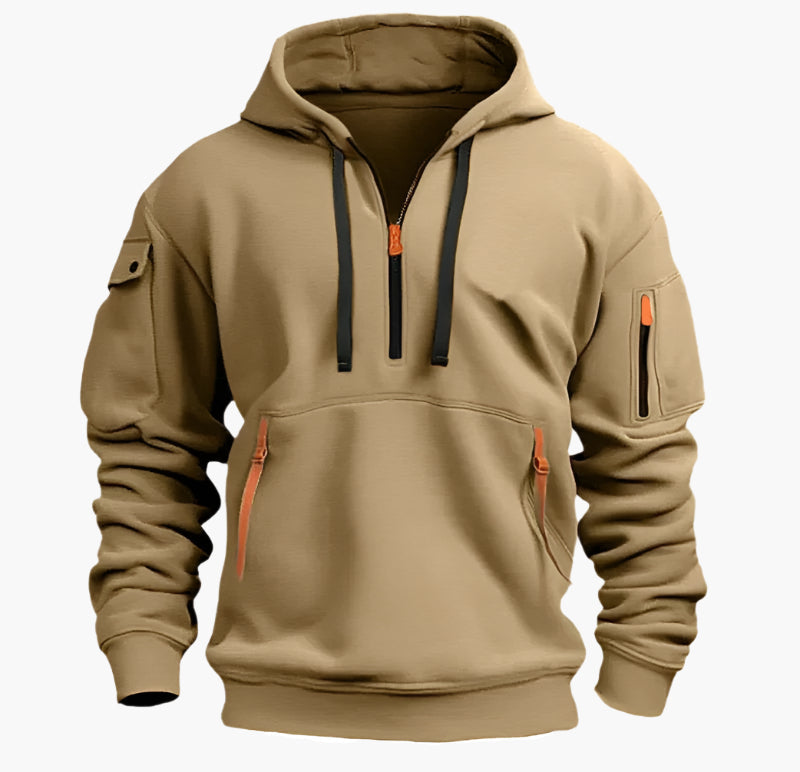 Heren Hoodie met Capuchon en Functionele Zakken – Sportieve Outdoor Stijl