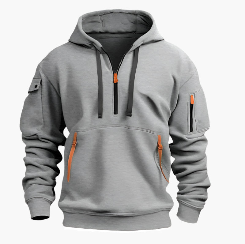 Heren Hoodie met Capuchon en Functionele Zakken – Sportieve Outdoor Stijl