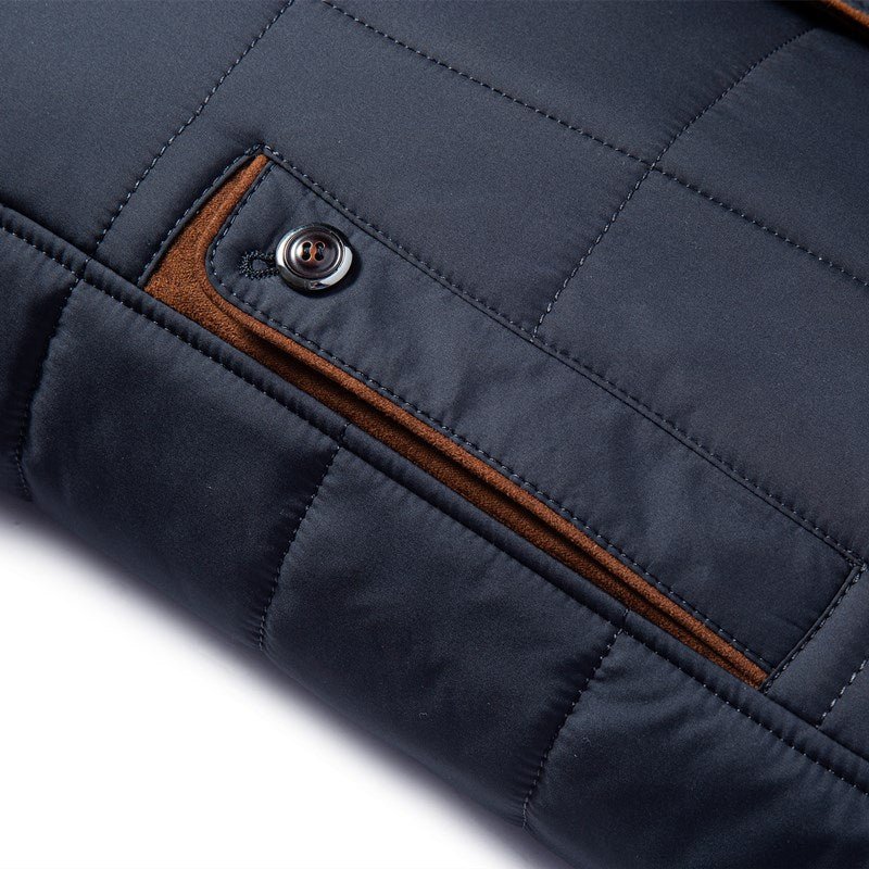 Heren Gewatteerde Stijlvolle Jas voor Winter – Moderne Slim Fit Outdoorjas