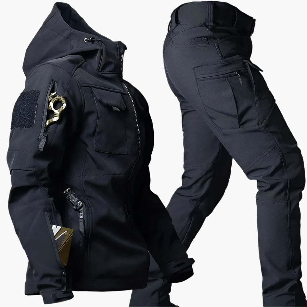 Heren Outdoor Tactisch Softshell Set – Jas en Broek voor Avontuur en Survival