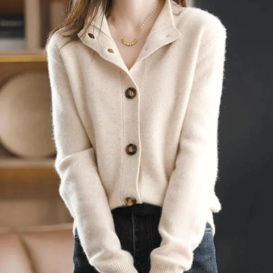 Dames Casual Knitted Cardigan voor Herfst en Winter – Stijlvolle en Comfortabele Trui met Knoopsluiting
