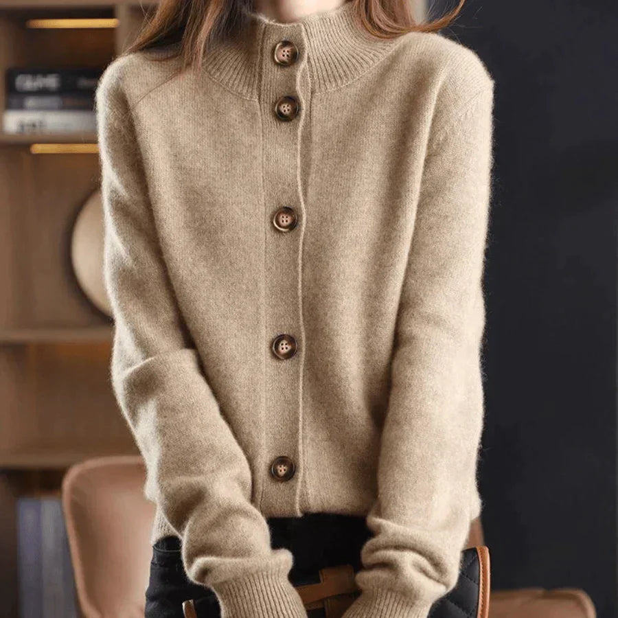 Dames Casual Knitted Cardigan voor Herfst en Winter – Stijlvolle en Comfortabele Trui met Knoopsluiting