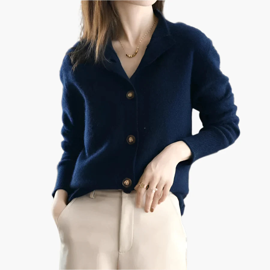 Dames Casual Knitted Cardigan voor Herfst en Winter – Stijlvolle en Comfortabele Trui met Knoopsluiting