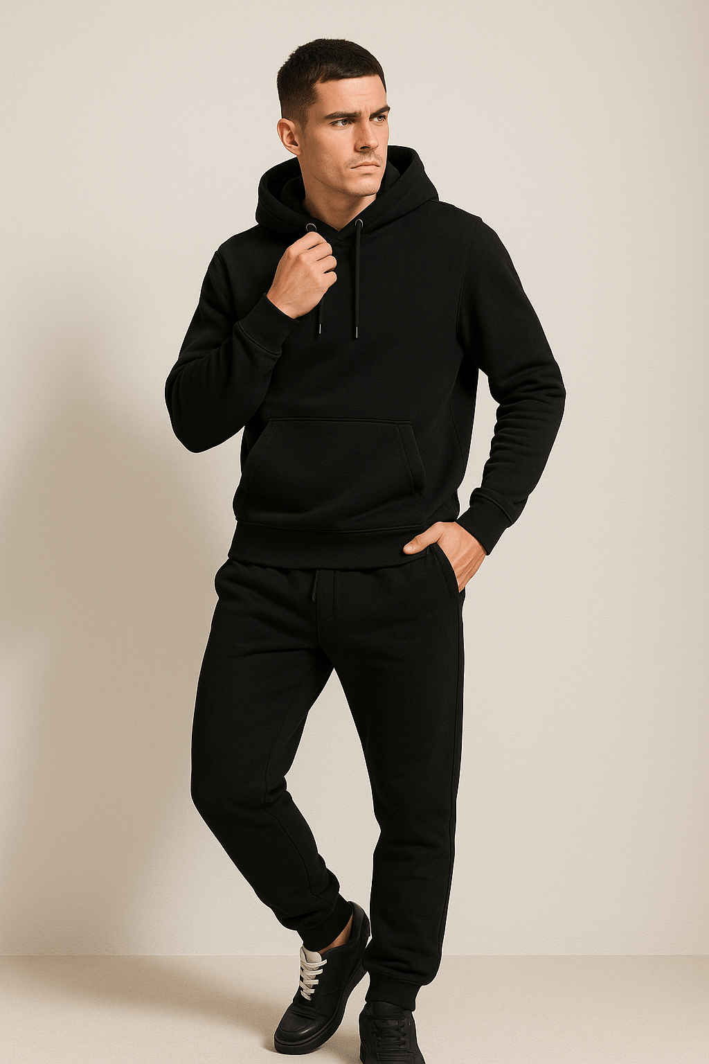 Heren Joggingpak Hoodie & Joggingbroek Set – Comfortabel Lounge & Sportief Casual